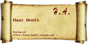 Haaz Anett névjegykártya